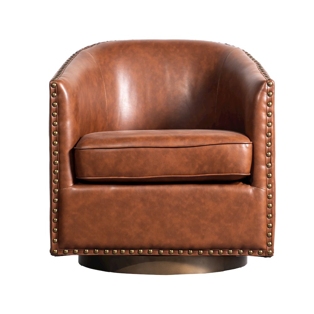 Commercial Grade Barrel Accent Chair, Brown