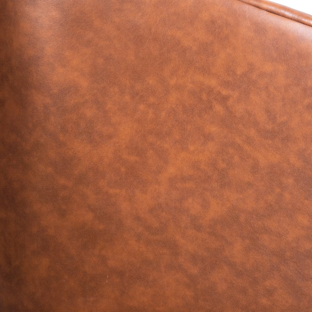 Commercial Grade Barrel Accent Chair, Brown LeatherSoft