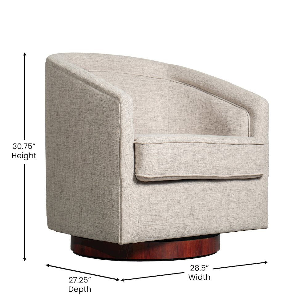 Commercial Grade Barrel Accent Chair, Cream