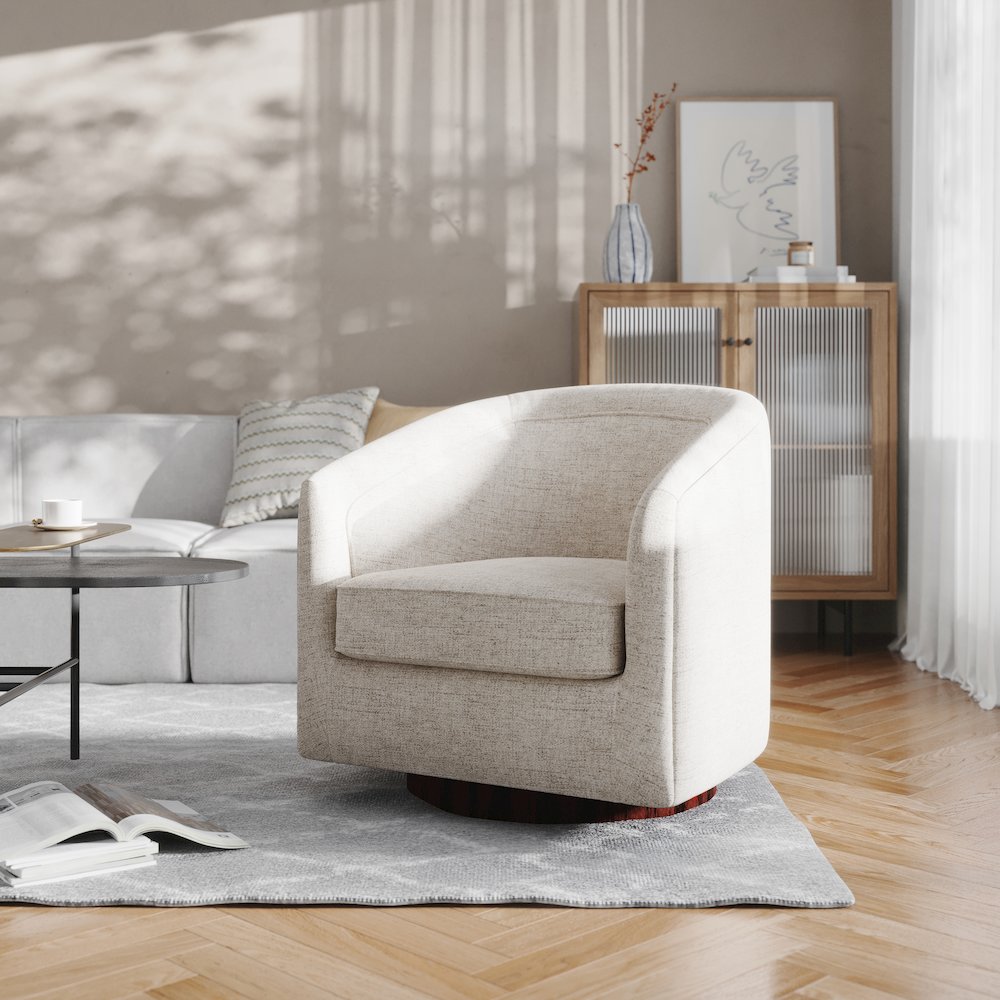 Commercial Grade Barrel Accent Chair, Cream