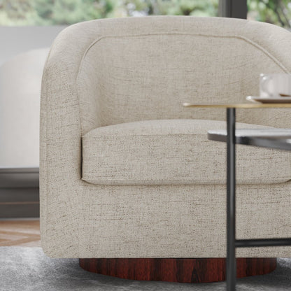 Commercial Grade Barrel Accent Chair, Cream