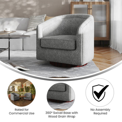 Commercial Grade Barrel Accent Chair, Gray