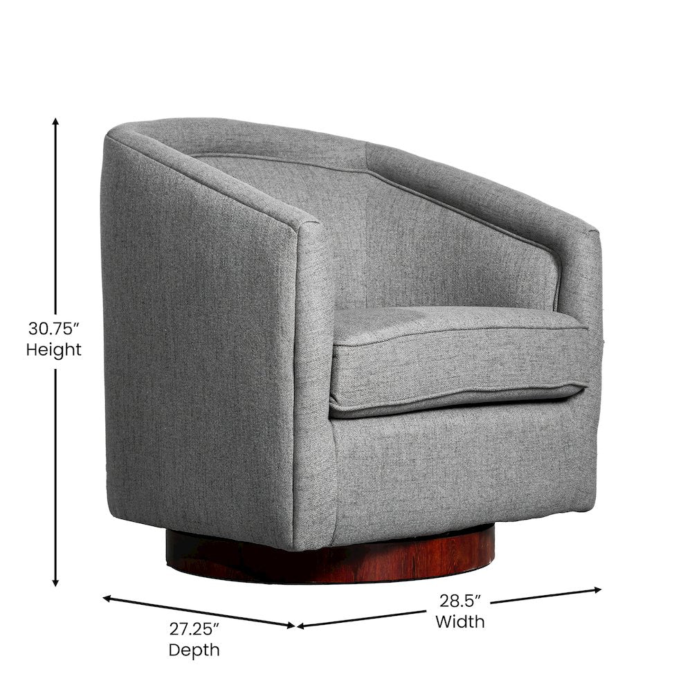 Commercial Grade Barrel Accent Chair, Gray