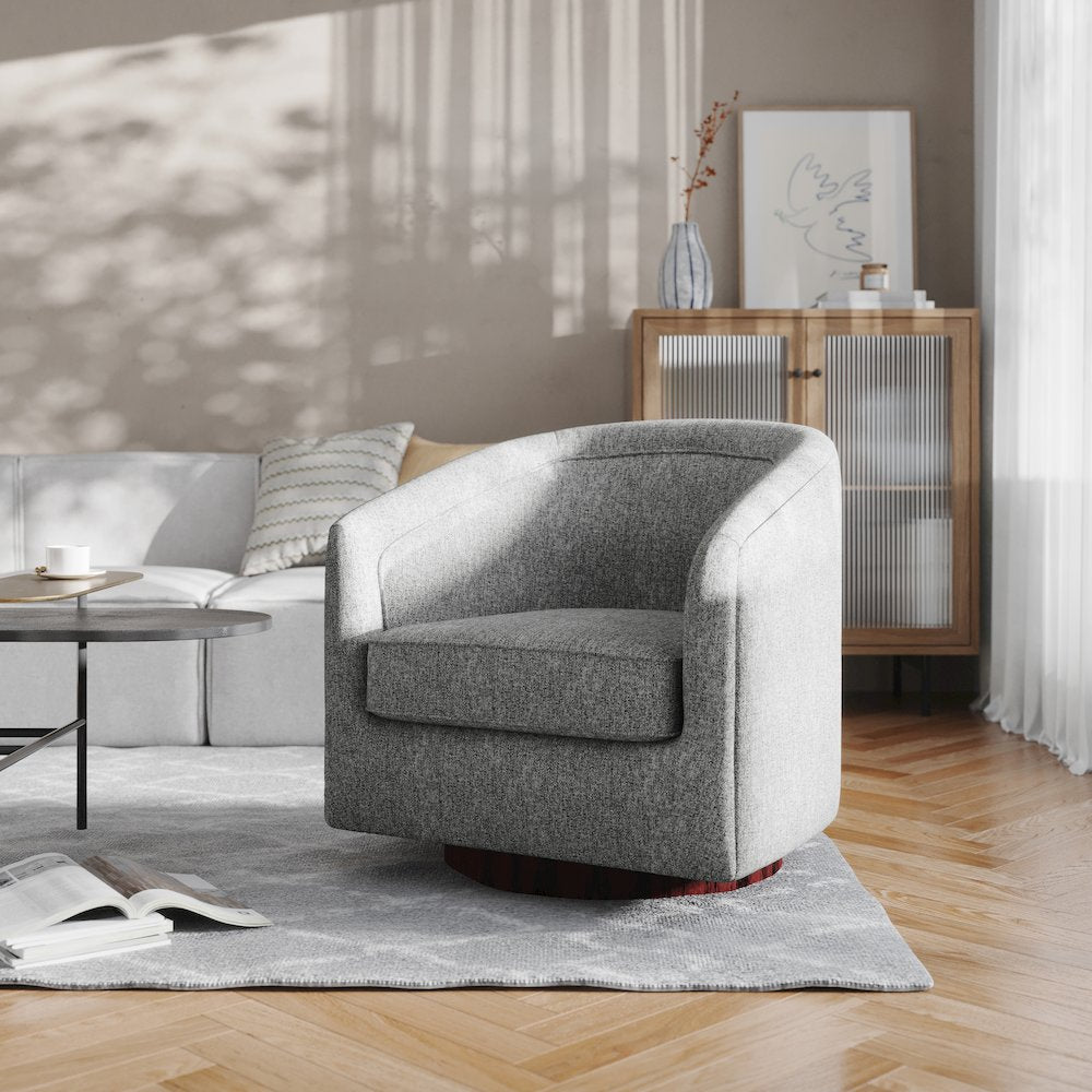 Commercial Grade Barrel Accent Chair, Gray