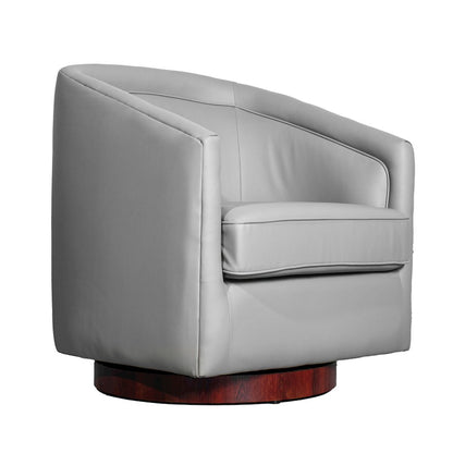 Commercial Grade Barrel Accent Chair, Gray LeatherSoft