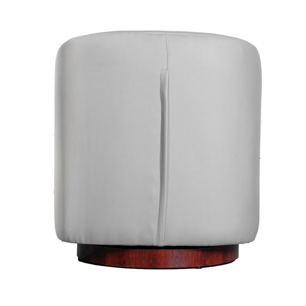 Commercial Grade Barrel Accent Chair, Gray LeatherSoft