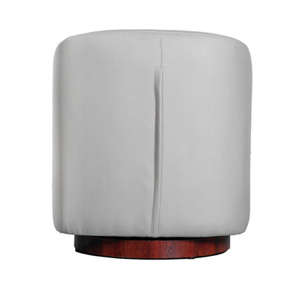 Commercial Grade Barrel Accent Chair, Gray LeatherSoft