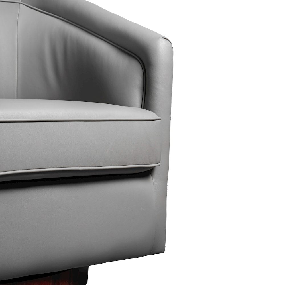Commercial Grade Barrel Accent Chair, Gray LeatherSoft