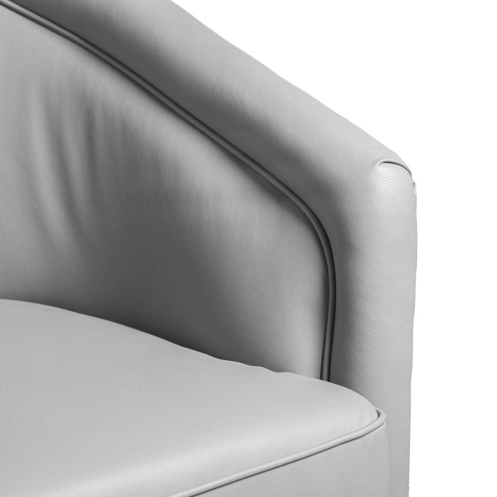 Commercial Grade Barrel Accent Chair, Gray LeatherSoft