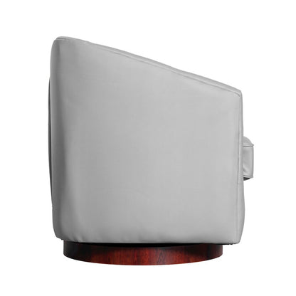Commercial Grade Barrel Accent Chair, Gray LeatherSoft