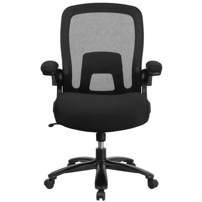 Big & Tall 500 lb. Rated Black Mesh/Fabric Executive Ergonomic Office Chair with Adjustable Lumbar