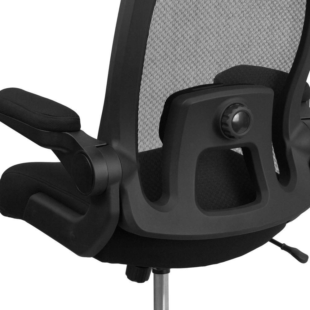 Big & Tall 500 lb. Rated Black Mesh/Fabric Executive Ergonomic Office Chair with Adjustable Lumbar