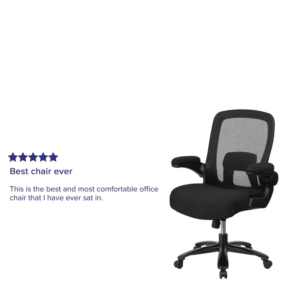 Big & Tall 500 lb. Rated Black Mesh/Fabric Executive Ergonomic Office Chair with Adjustable Lumbar