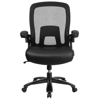 500 lb. Rated Black Mesh/Executive Office Chair with Adjustable Lumbar