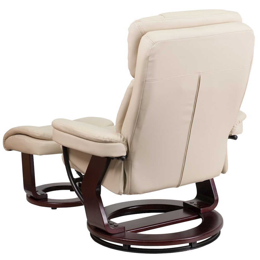 Recliner Chair with Ottoman | Beige Swivel Recliner Chair with Ottoman Footrest