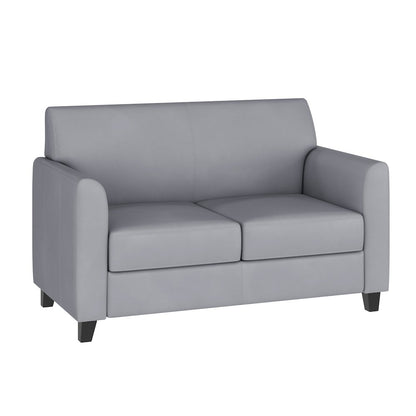 Gray LeatherSoft Loveseat with Clean Line Stitched Frame