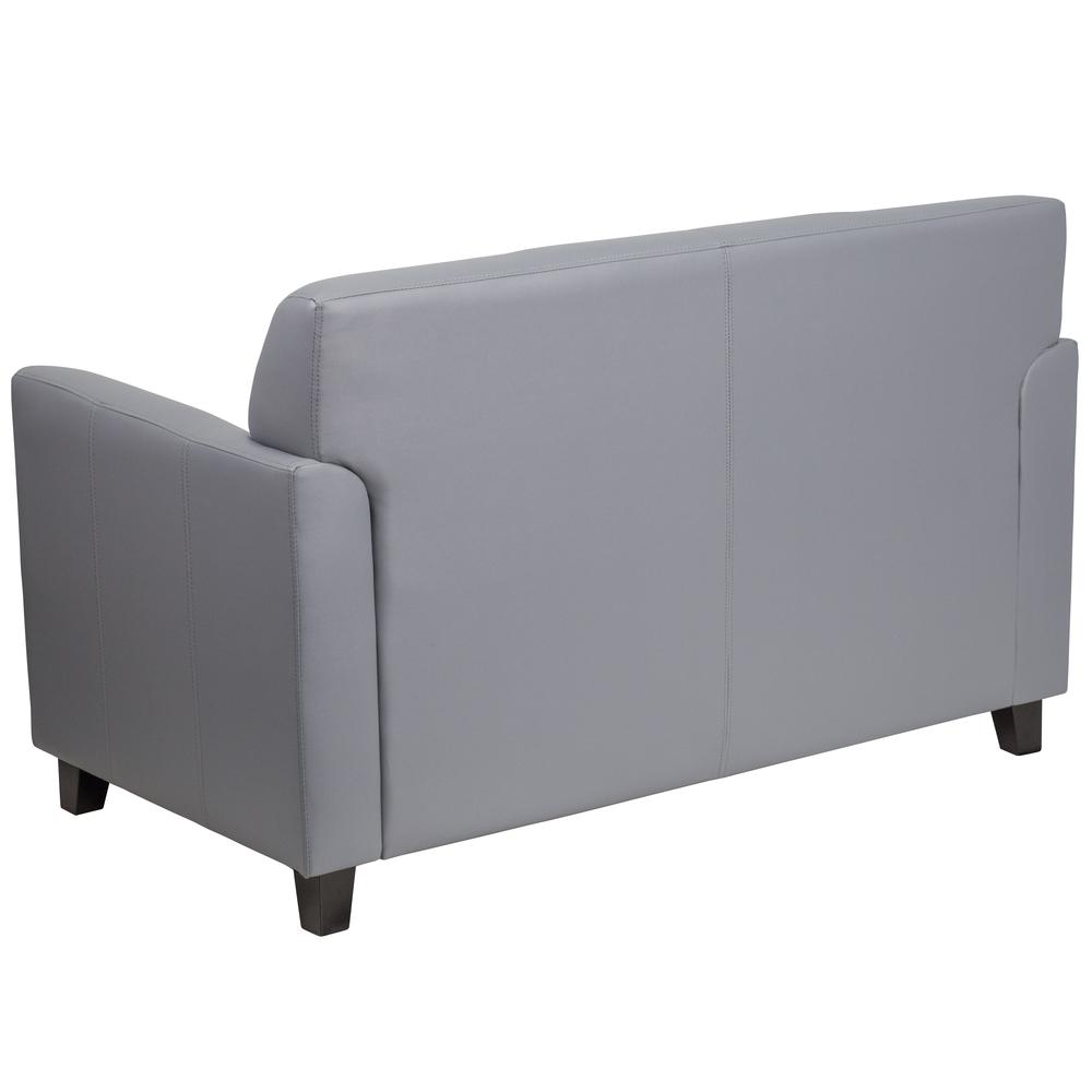 Gray LeatherSoft Loveseat with Clean Line Stitched Frame