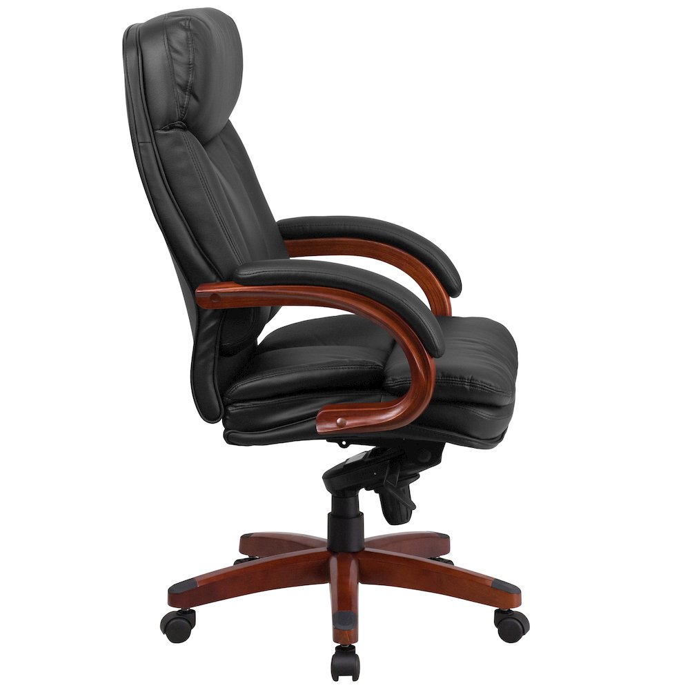 High Back Black Executive Office Chair with Synchro-Tilt Mechanism