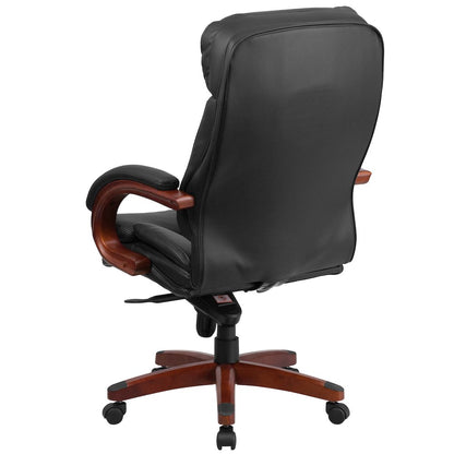 High Back Black Executive Office Chair with Synchro-Tilt Mechanism