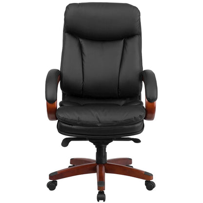 High Back Black Executive Office Chair with Synchro-Tilt Mechanism