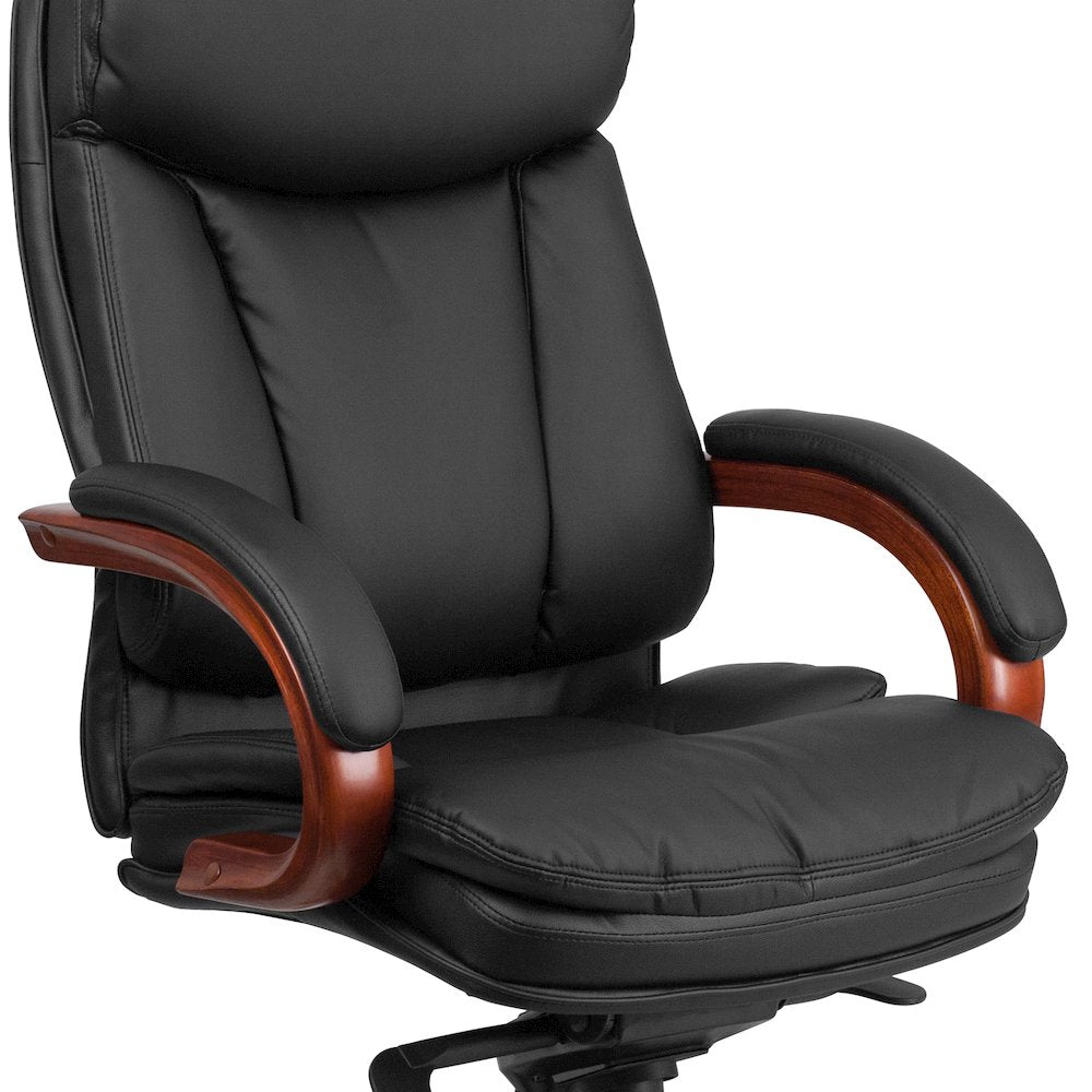 High Back Black Executive Office Chair with Synchro-Tilt Mechanism