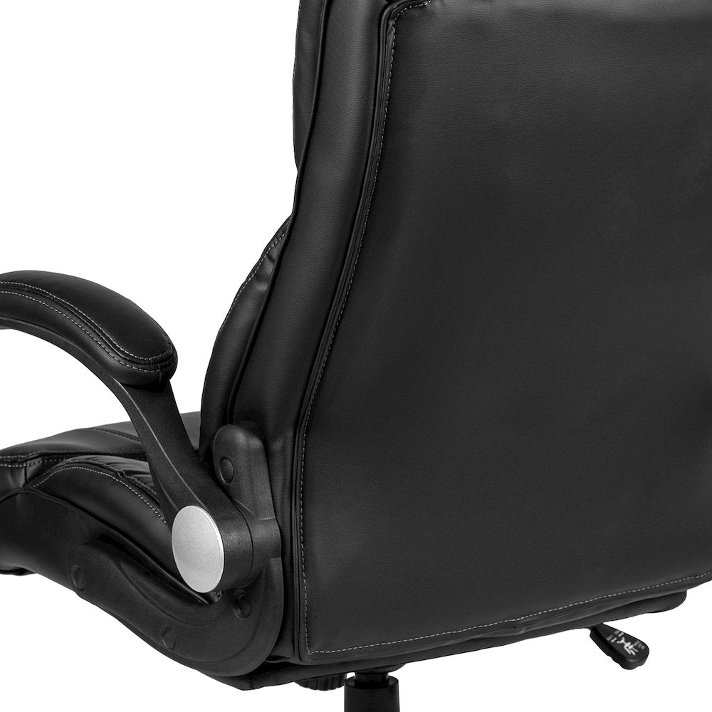 High Back Black Executive Swivel Office Chair with Double Layered Headrest