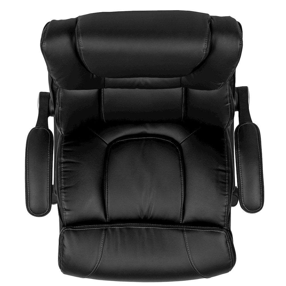 High Back Black Executive Swivel Office Chair with Double Layered Headrest