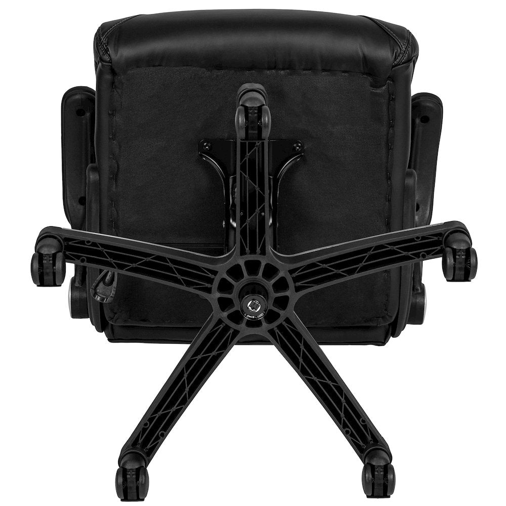 High Back Black Executive Swivel Office Chair with Double Layered Headrest