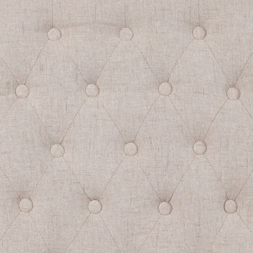 Beige Fabric Parsons Chair with Rolled Back, Accent Nail Trim and Walnut Finish