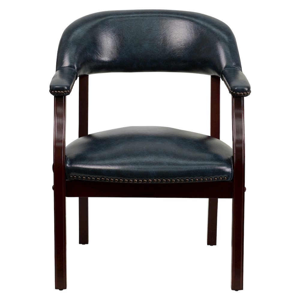 Navy Vinyl Luxurious Conference Chair with Accent Nail Trim