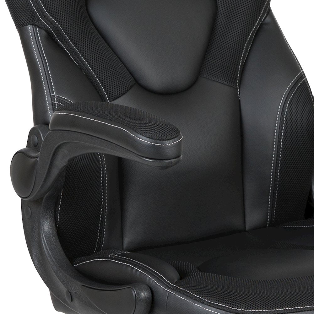 X10 Gaming Chair Racing Office Computer Swivel Chair, Black LeatherSoft