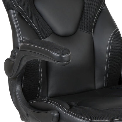 X10 Gaming Chair Racing Office Computer Swivel Chair, Black LeatherSoft