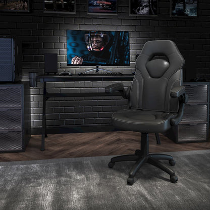 X10 Gaming Chair Racing Office Computer Swivel Chair, Black LeatherSoft