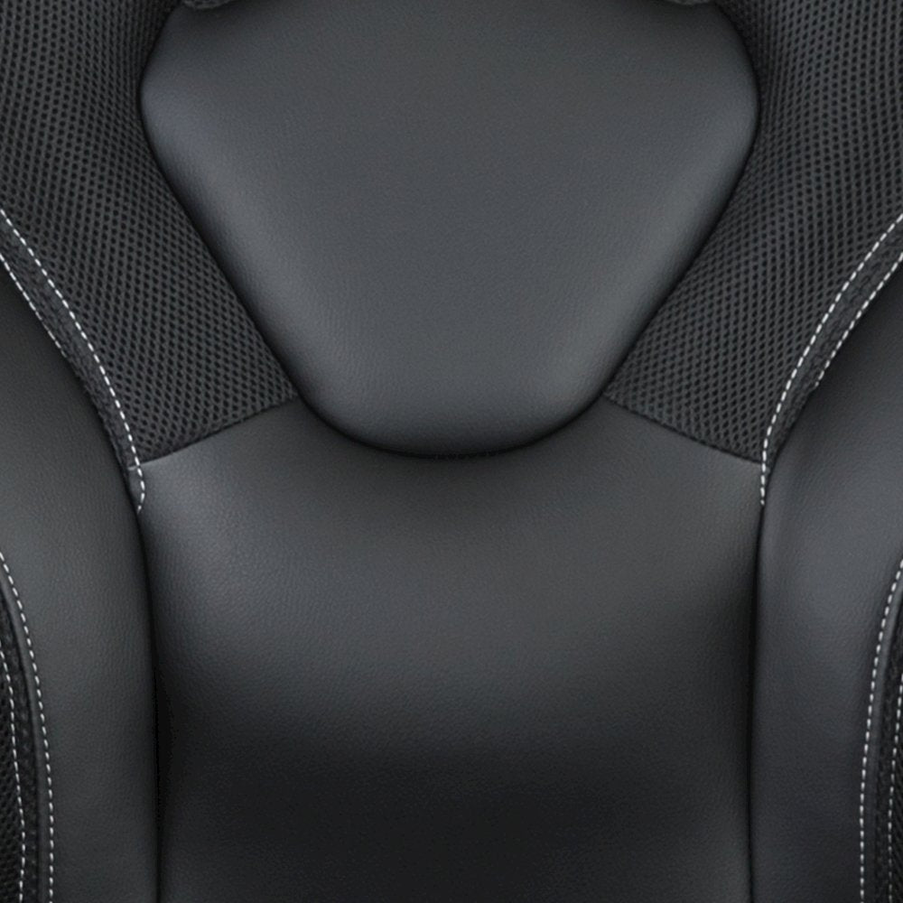 Gaming Chair Racing Office Ergonomic Computer PC Adjustable Swivel Chair with Flip-up Arms, Black LeatherSoft
