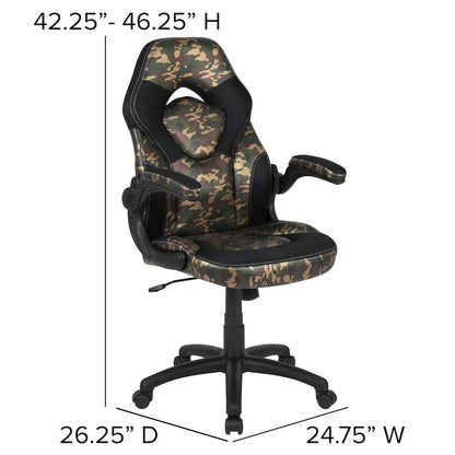 X10 Gaming Chair Racing Office Computer Swivel Chair, Camouflage/Black