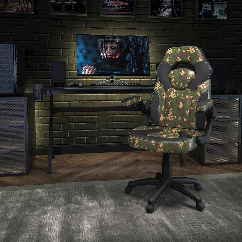 X10 Gaming Chair Racing Office Computer Swivel Chair, Camouflage/Black