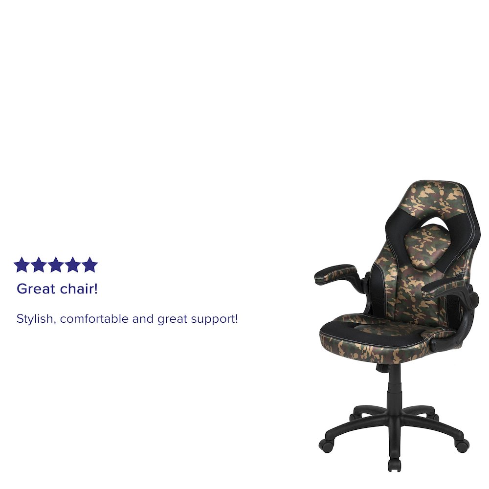 X10 Gaming Chair Racing Office Computer Swivel Chair, Camouflage/Black