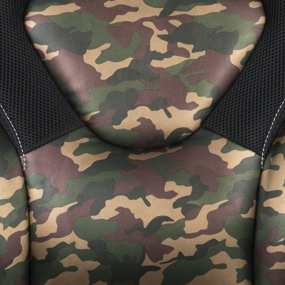 Gaming Chair Racing Office Ergonomic Computer PC Adjustable Swivel Chair with Flip-up Arms, Camouflage/Black LeatherSoft