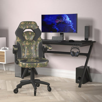 X10 Gaming Chair Racing Computer Chair, Camouflage/Black LeatherSoft
