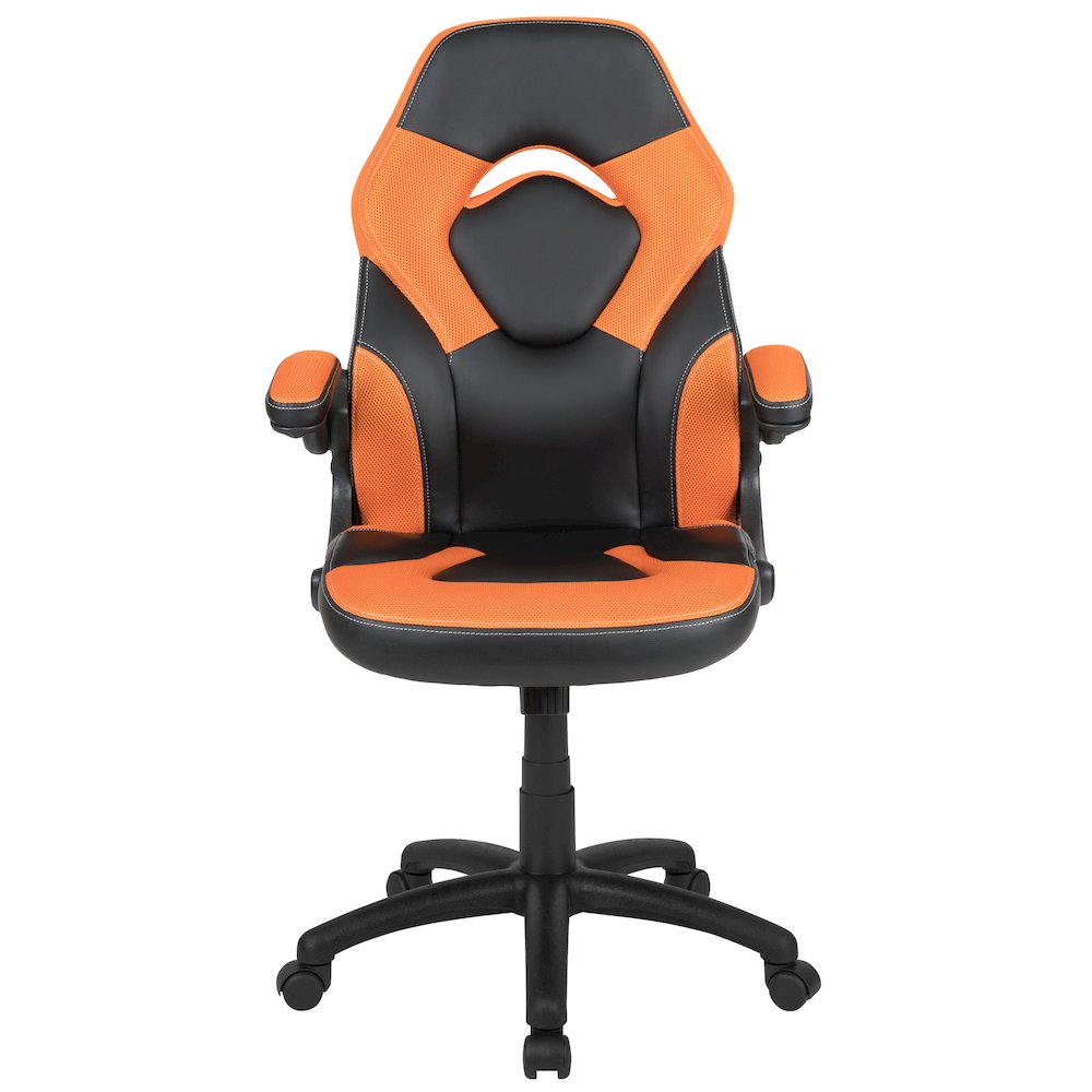 X10 Gaming Chair Racing Office Computer Swivel Chair, Orange/Black LeatherSoft