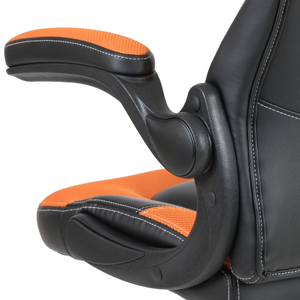 X10 Gaming Chair Racing Office Computer Swivel Chair, Orange/Black LeatherSoft