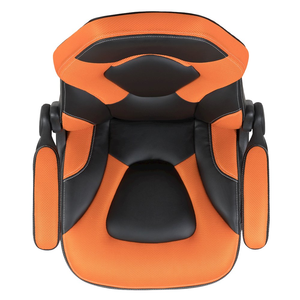 X10 Gaming Chair Racing Office Computer Swivel Chair, Orange/Black LeatherSoft