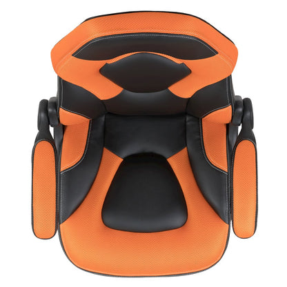 X10 Gaming Chair Racing Office Computer Swivel Chair, Orange/Black LeatherSoft