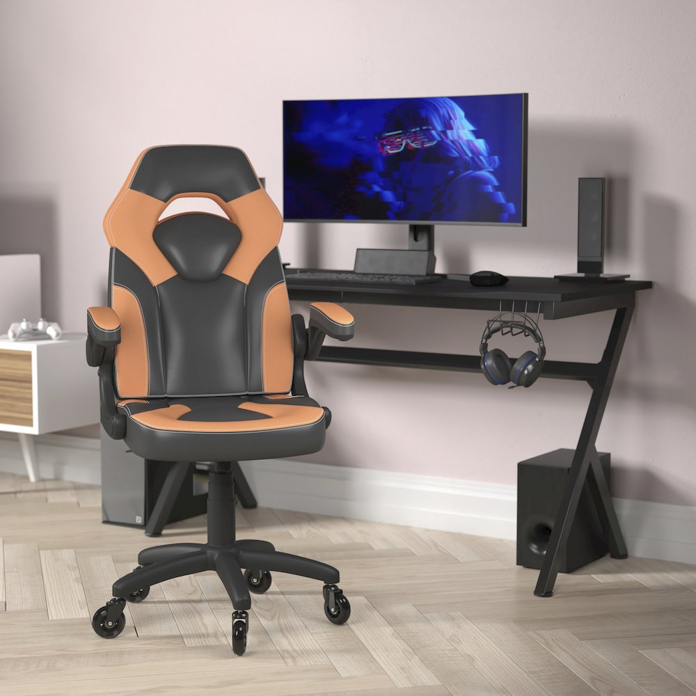 X10 Gaming Chair Racing Office Computer Chair, Orange/Black LeatherSoft