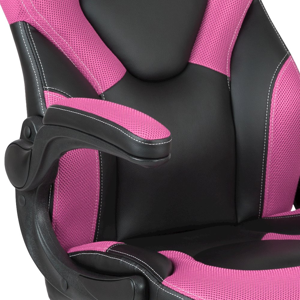 X10 Gaming Chair Racing Office Computer Swivel Chair, Pink/Black LeatherSoft