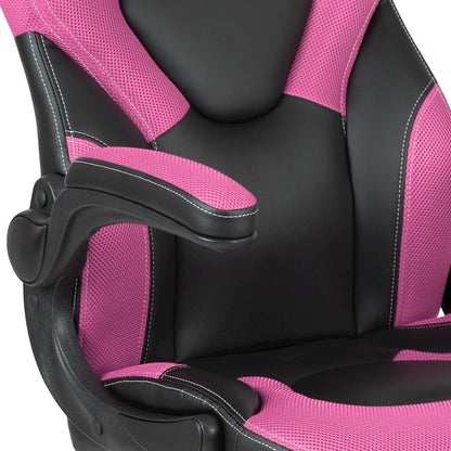 X10 Gaming Chair Racing Office Computer Swivel Chair, Pink/Black LeatherSoft