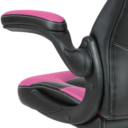 X10 Gaming Chair Racing Office Computer Swivel Chair, Pink/Black LeatherSoft