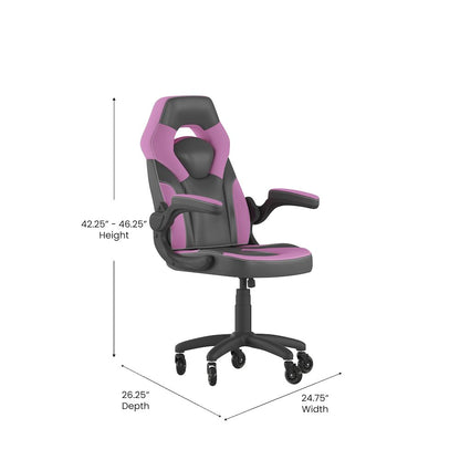 X10 Gaming Chair Racing Office Computer Chair, Pink/Black LeatherSoft
