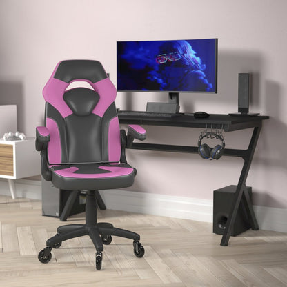 X10 Gaming Chair Racing Office Computer Chair, Pink/Black LeatherSoft