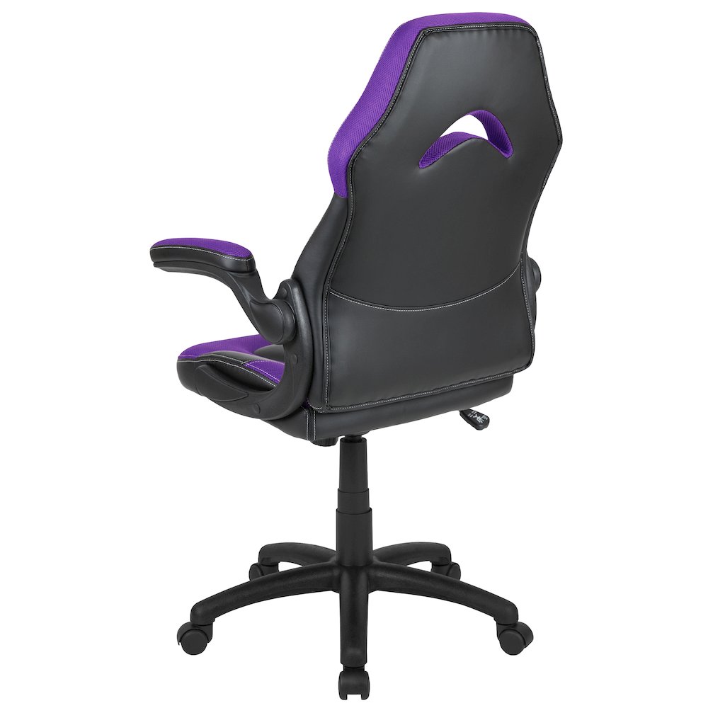 X10 Gaming Chair Racing Office Computer Swivel Chair, Purple/Black LeatherSoft